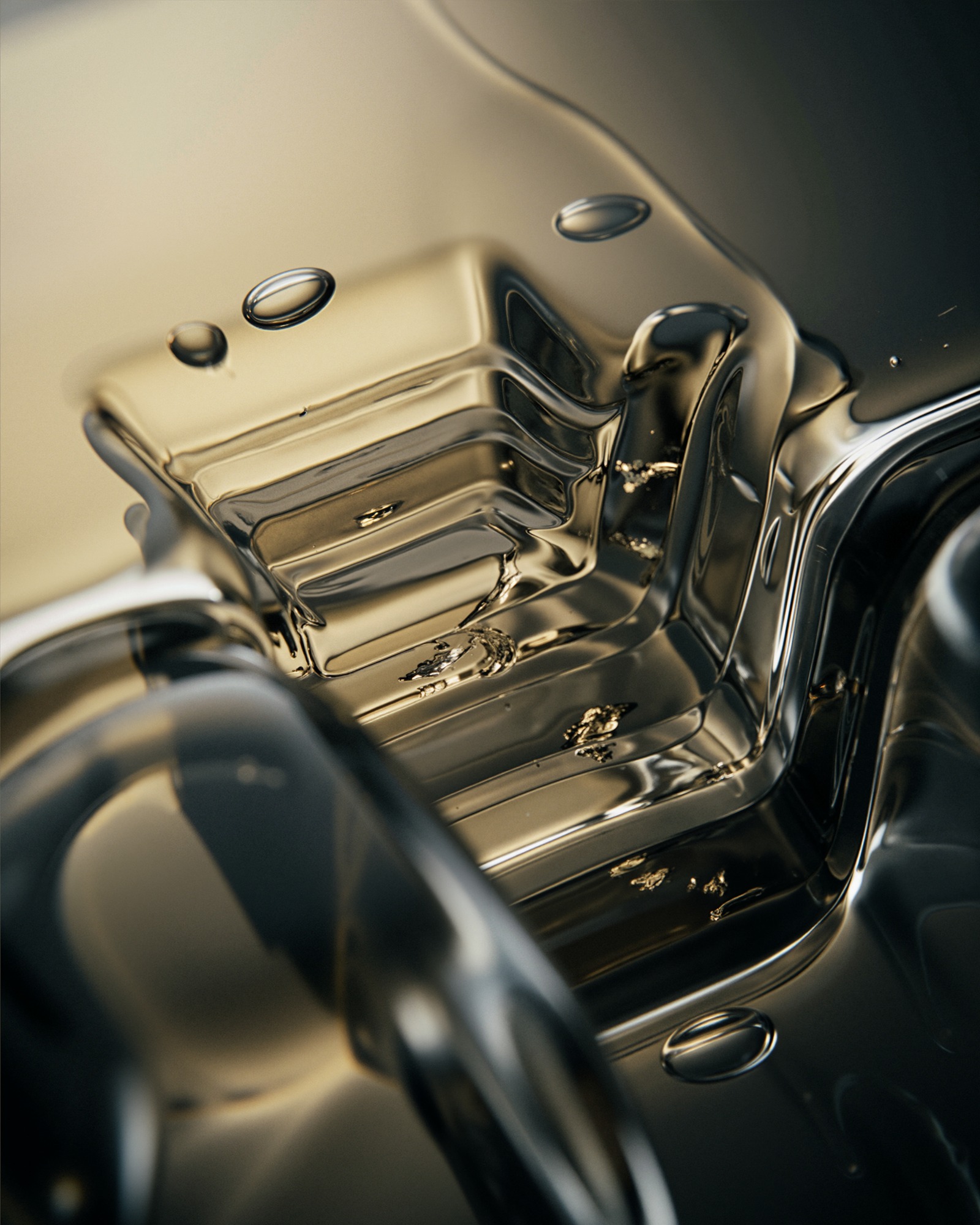 Chrome glass — stepped ridges